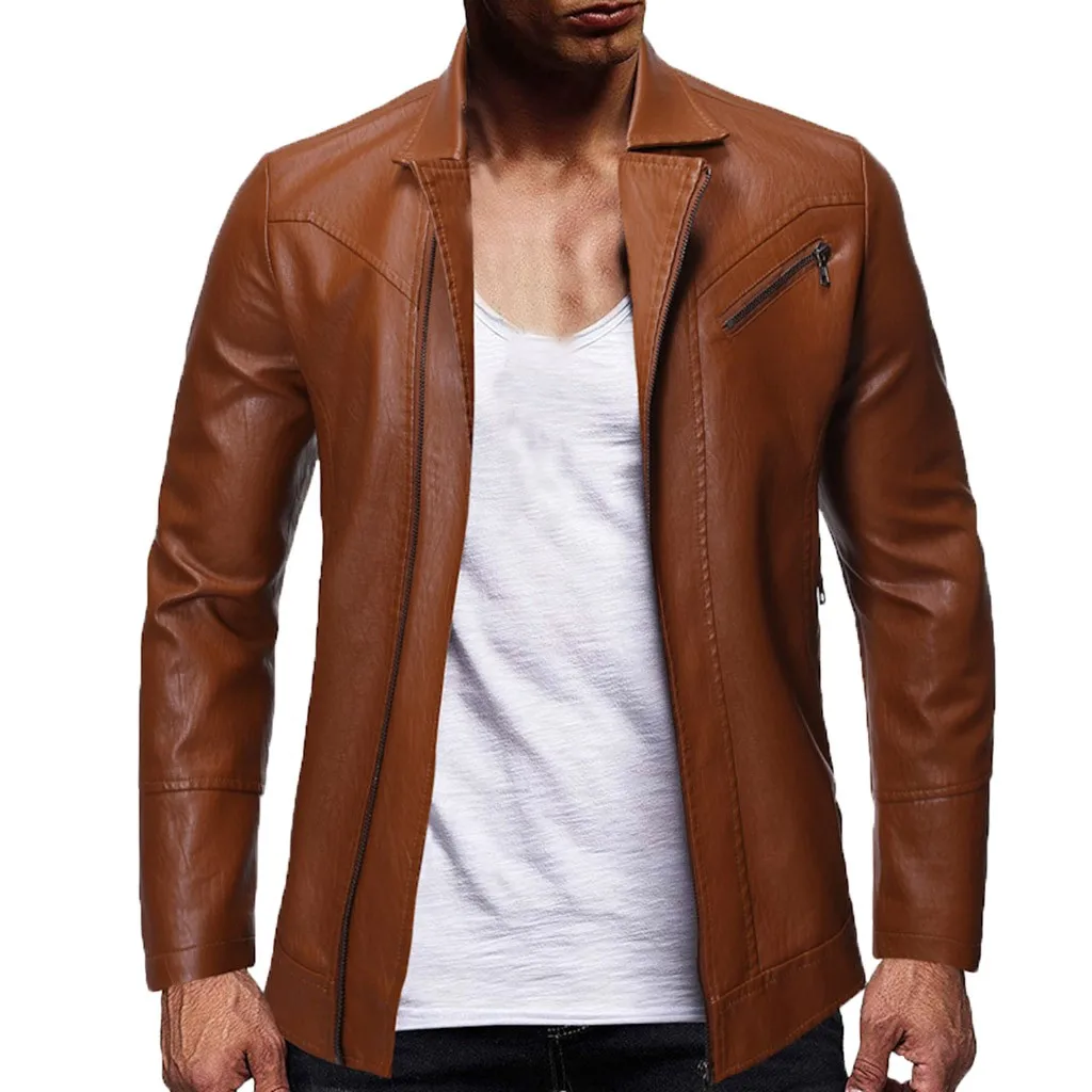 Jaqueta de couro masculino мужские новые стильные модные однотонные локомотивные пальто для отдыха jaqueta de couro leren jas