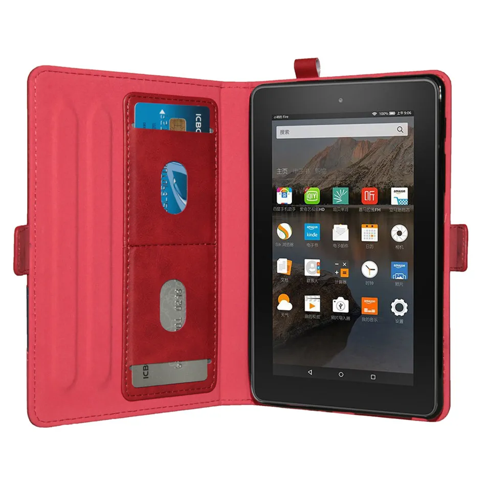 Для Amazon kindle fire 7 tablet релиз Стенд Смарт чехол для всех новых fire hd 7 9th поколения с держателем карандаша