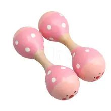 Yibuy 2 шт случайный деревянный ОРФ песочный молоток с двойной головкой Samll Тип