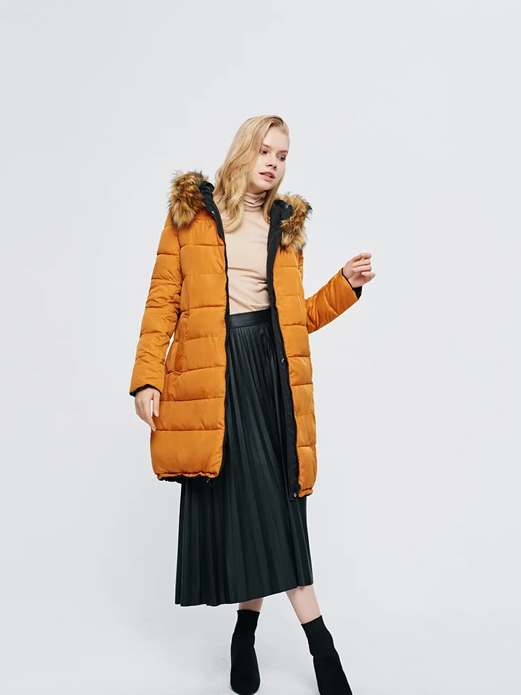 Lovelyfox/, Двусторонняя одежда, теплый пуховик, куртки, имитация двух частей, хлопковое пальто, черная/оранжевая верхняя одежда, зимняя одежда