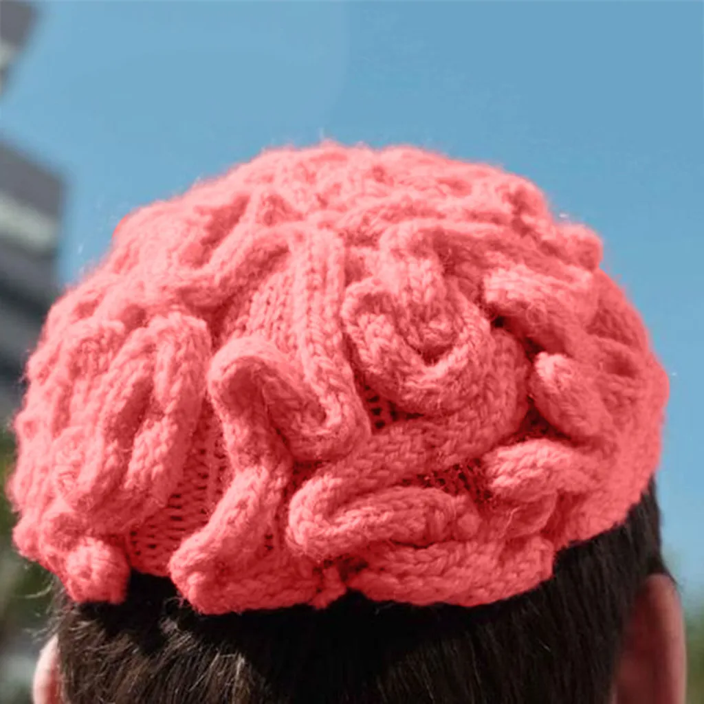 crochet brain hat