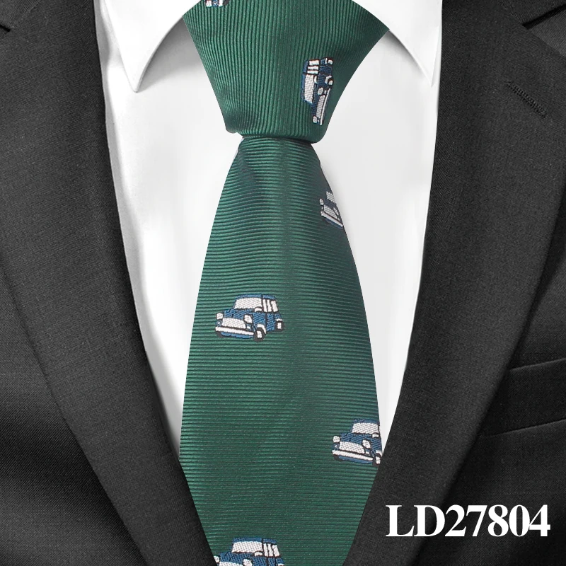 Модный мультяшный галстук для мужчин, полиэфирный жаккардовый галстук с животными, деловые свадебные костюмы, 6 см, узкие галстуки с широким горлом, тонкие галстуки