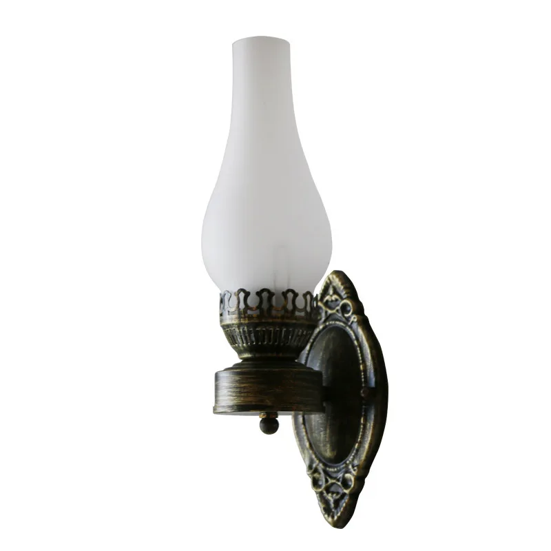 E27 Retro Classic Kerosene Lamp Wall Light Glass Lampshade Iron Wall Lamp Bar Club Coffee Shop Restaurant Home Decor Lamp