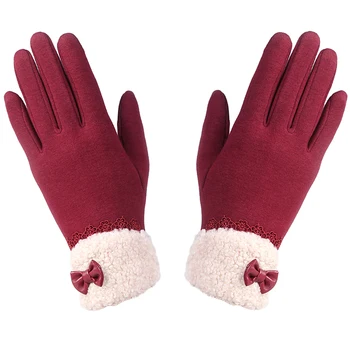 

Women Gloves Cashmere Keep Warm Touch Screen Gloves full finger Windproof Winter Goves Mittens Female Wrist Care Gift