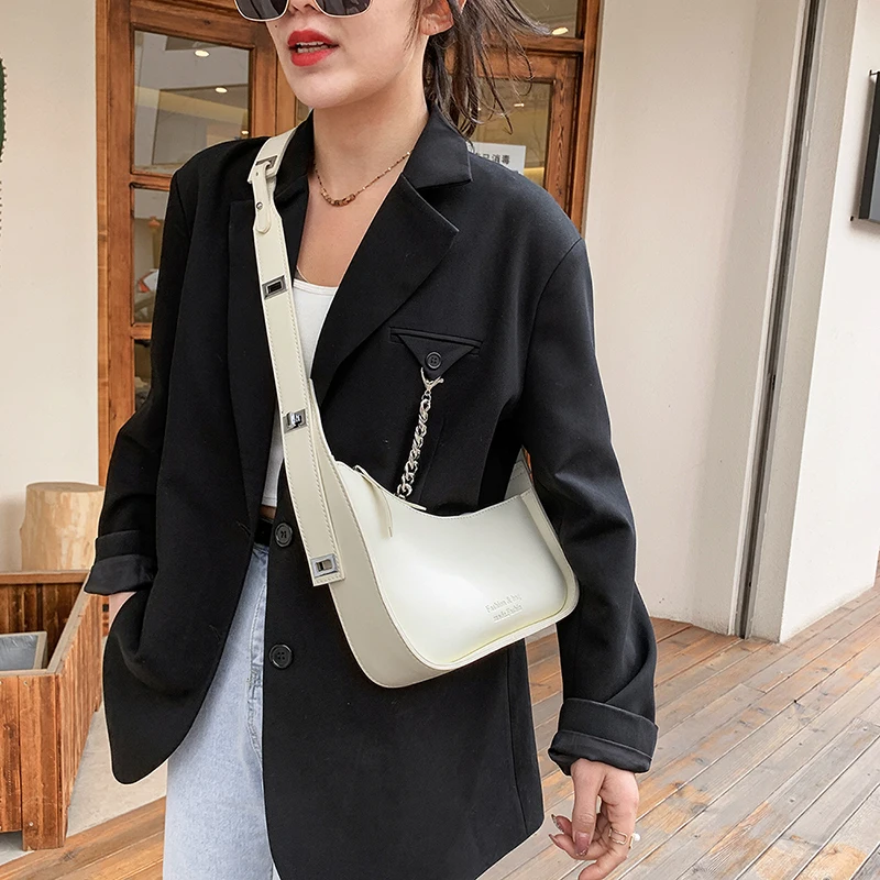 Luxury Crossbody Bags For Women Leather Solid Color Shoulder Bag Female  Casual Satchels Wide Straps Fashion Messenger Bag Handba