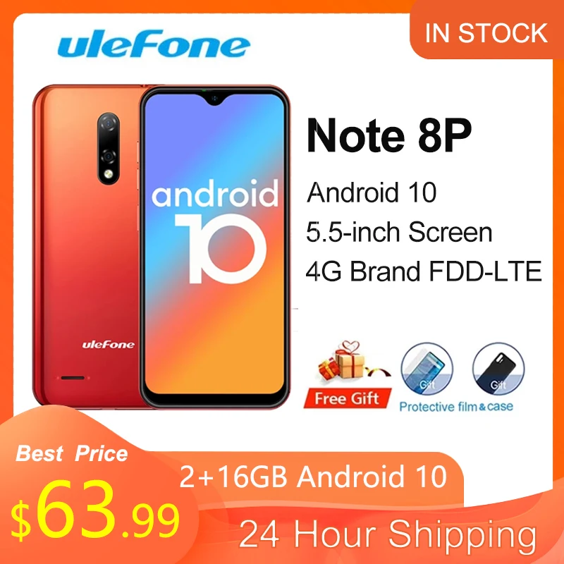 Ulefone Note 8P глобальная версия смартфона Android 10 4G четырехъядерный экран 5 дюйма 8