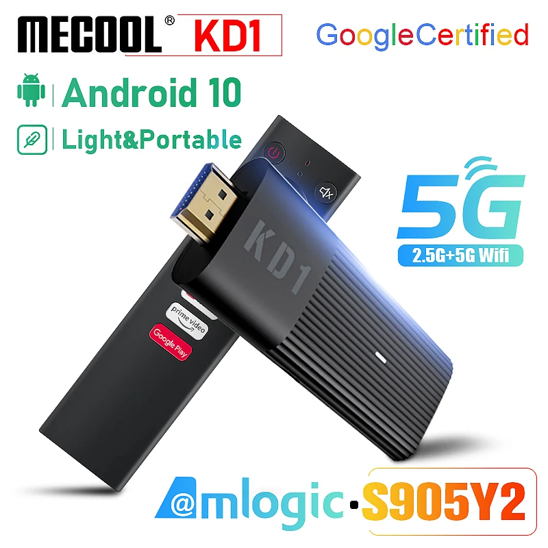 MECOOL KD1 TV Stick S905Y2 2GB RAM 16GB ROM Smart BOX BT4.2 Android 10 ATV OS 4K HDR10 Streaming Portable Media Player | Электроника