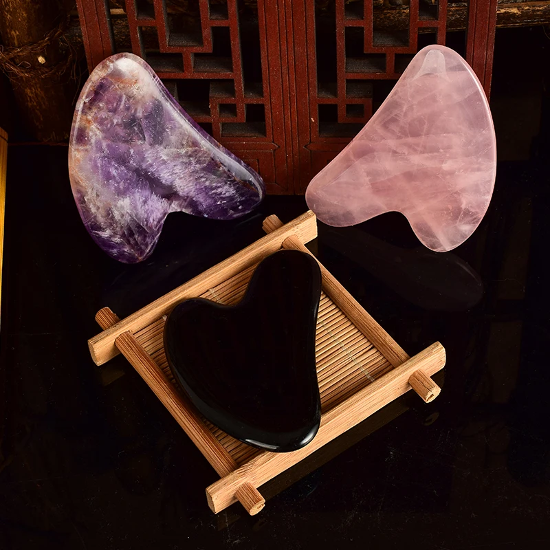 Натуральный кристалл Gua sha энергетический камень несколько материалов скребок