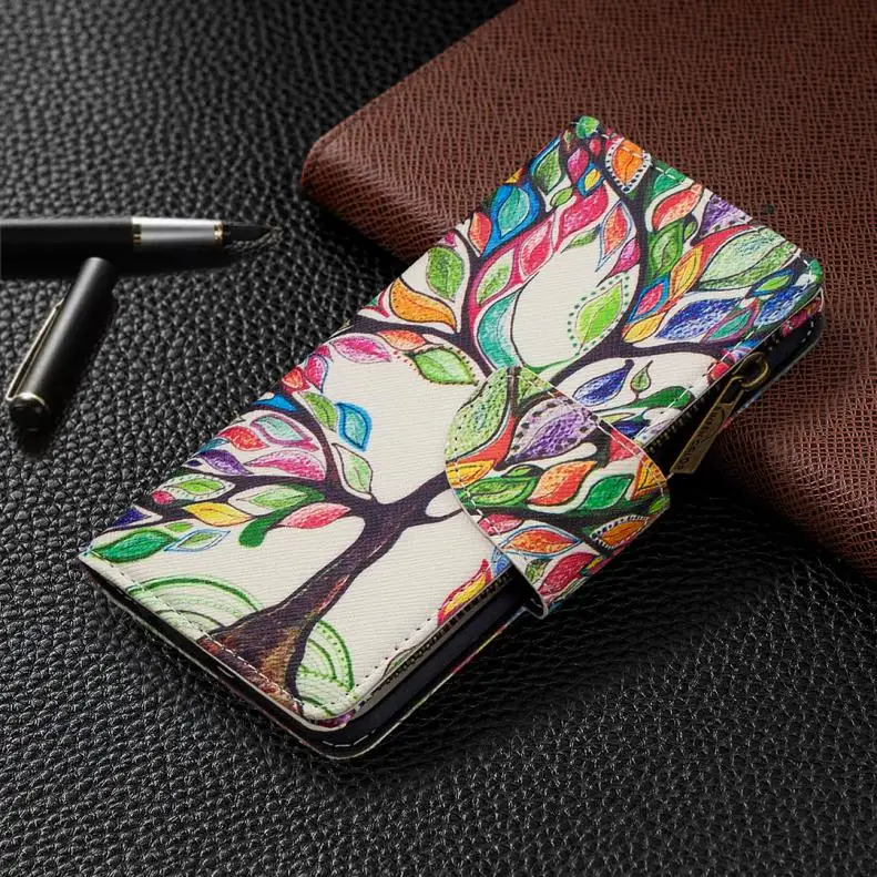 para Samsung Galaxy Tampa do Telefone Case de Couro com Zíper 5g A41 A51 A21s A20e A71 A40 A50 A70 A82 Pintado Flip Bolsa A12 A32 A42 A52 A72 4 Cheap Estojos dobráveis