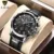 Watches Mens Top Brand Luxury Clock Casual Leathe 24Hour Moon Phase Men Watch Sport Waterproof Quartz Chronograph+Box 12