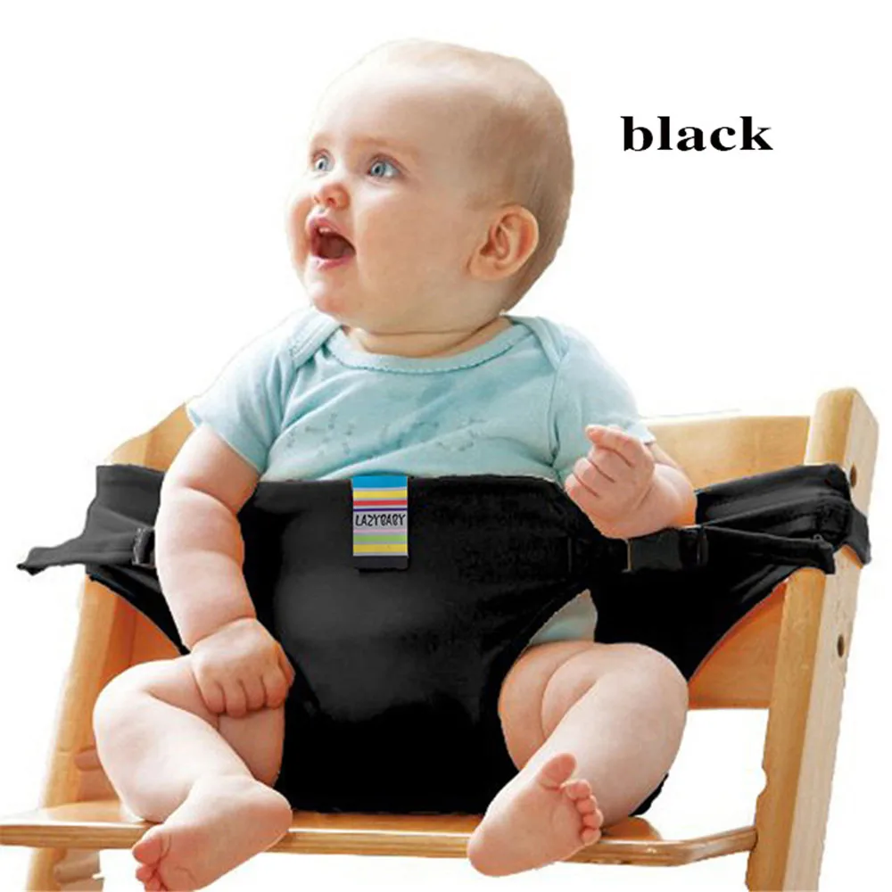 Столик для кормления малыша ремень безопасности портативное сиденье обеденный стул детское сиденье стрейч обертывание кормления стул жгут детское сиденье - Цвет: black
