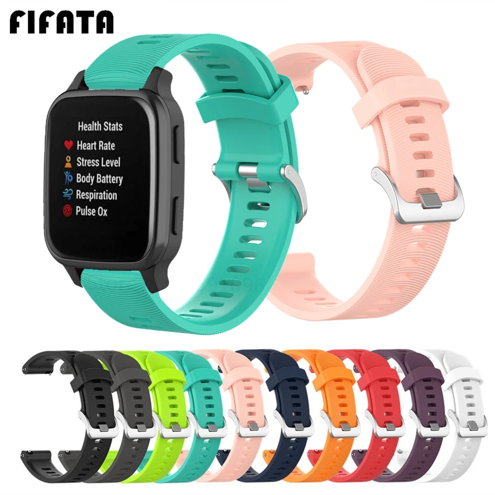 Ремешок силиконовый для смарт-часов FIFATA браслет Garmin CAME SQ 20 мм Haylou LS02 Amazfit GTS 2 Mini |