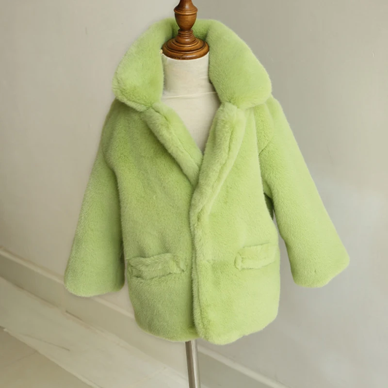 green Новые модные зимние куртки для мальчиков Детское пальто с искусственным мехом парка с длинными рукавами плотная теплая верхняя одежда для малышей - Цвет: green