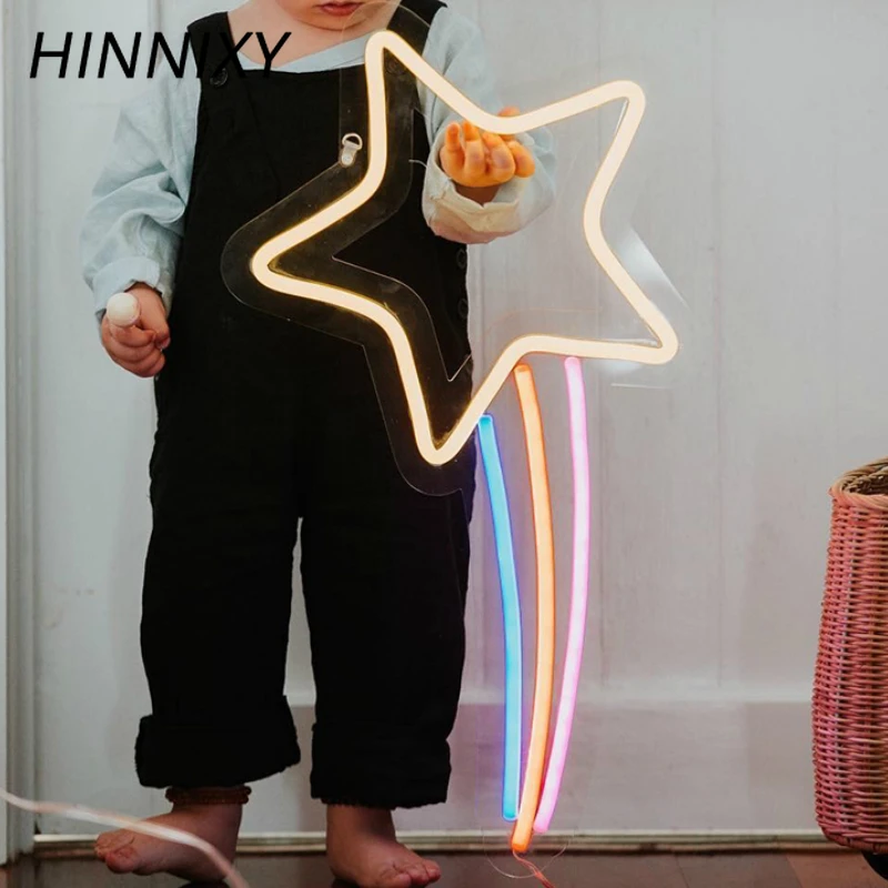 Hinnixy 45 стилей 3D неоновая лампа светодиодный ночник единорог слон вывеска для