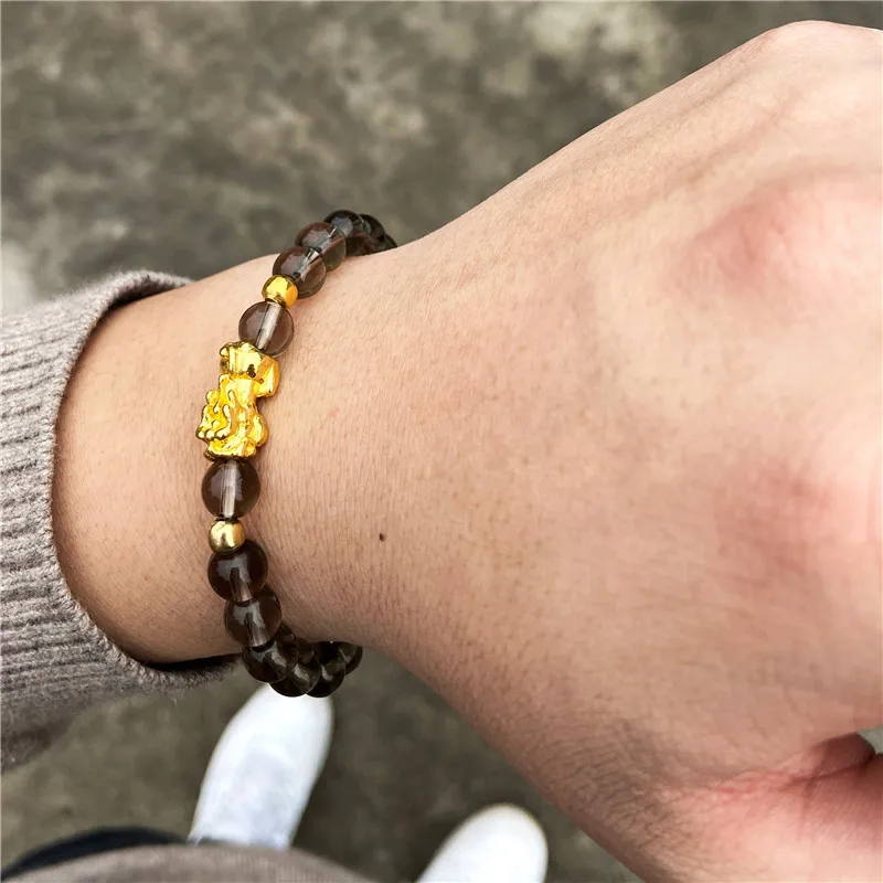 Fengshui Pixiu Armband Natürliche Obsidian Stein Perlen Armbänder Für Frauen Männer Reichtum Glück Buddha Unisex Armband Schmuck – Detail 11