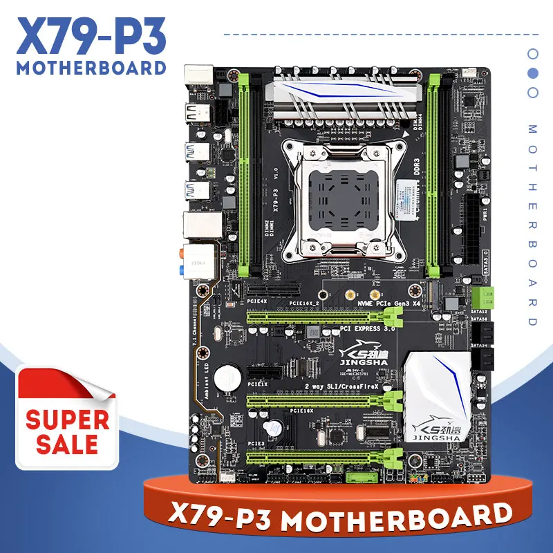 M.2 NVME SSD X79-P3 четырехканальный LGA2011 SATA3.0 PCI-E ATX USB3.0 X79 материнская плата Xeon E5