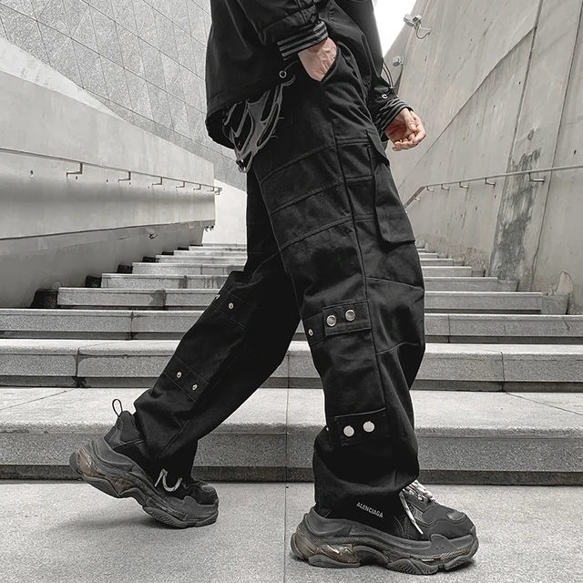 Mens Punk Harem for Japanese 2021 Fashion Clothing Teens Gothic Hip Hop Trousers Oversized Black Harajuku Streetwear - AliExpress