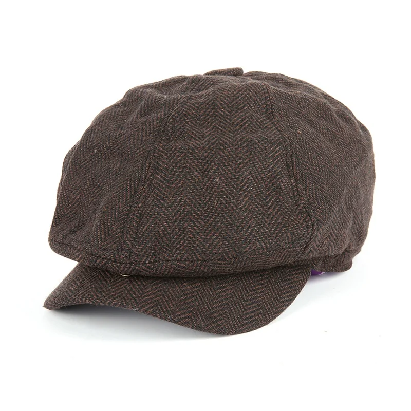 Елочкой Европа и США бейсболка с газетными текстами обувь для мужчин и женщин Шапки полосатый Восьмиугольные шляпы, насыщенные цвета - Цвет: QJ2300C
