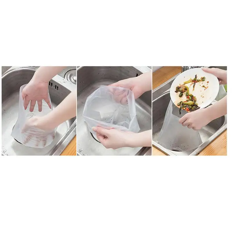 60Pcs Garbage Disposable Bags Kitchen Sink Strainer Filter Bags Vertical Bathroom Trash Strainer Accessories