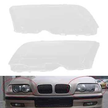 

1 Pair Left Right Headlight Headlamp Lens Cover for BM-W E46 3 Series 1998-2001