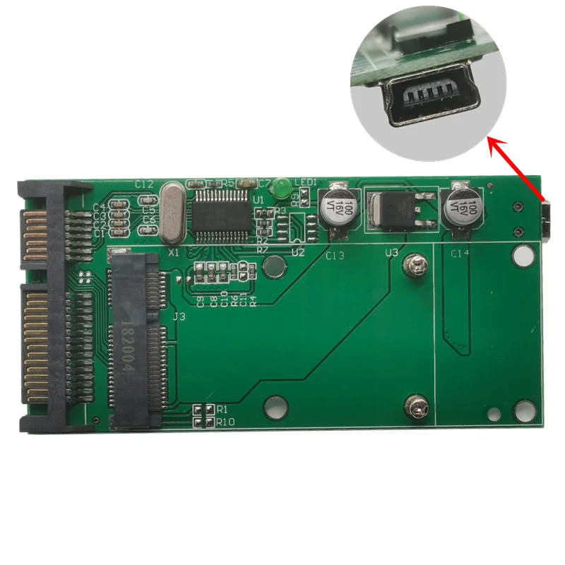1 шт. адаптер-преобразователь mSATA размера несколько SSD-SATA 7 + 15 22pin | Компьютеры и