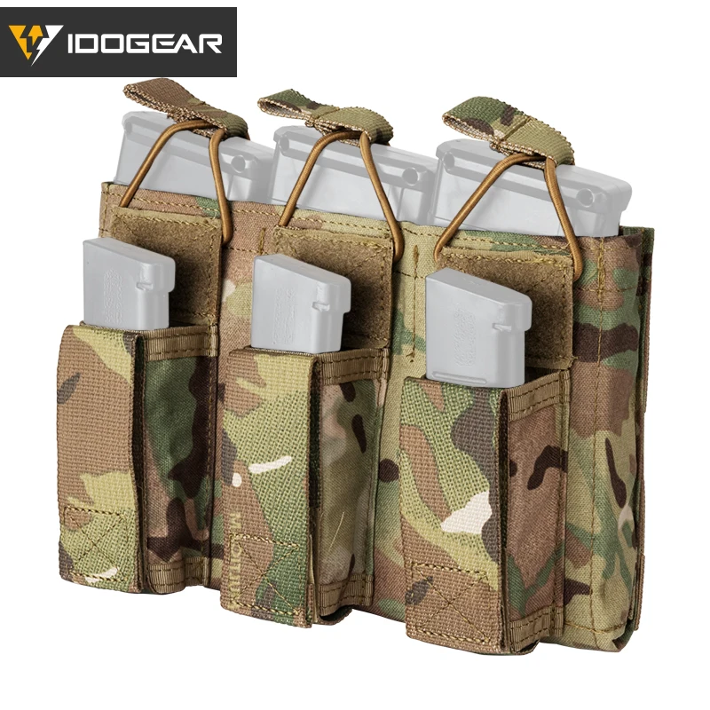 IDOGEAR Тактический Подсумок маг Перевозчик тройной Открытый Топ 5,56 Пистолет Молл подсумок 3545