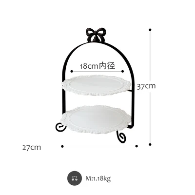 2 layers black SWEETGO многослойная Этажерка для десерта, инструменты для торта, украшение для торта, лотки для торта, золотой, черный, белый, для отеля, конфеты, бар, послеобеденная чайная тарелка - Цвет: 2 layers black
