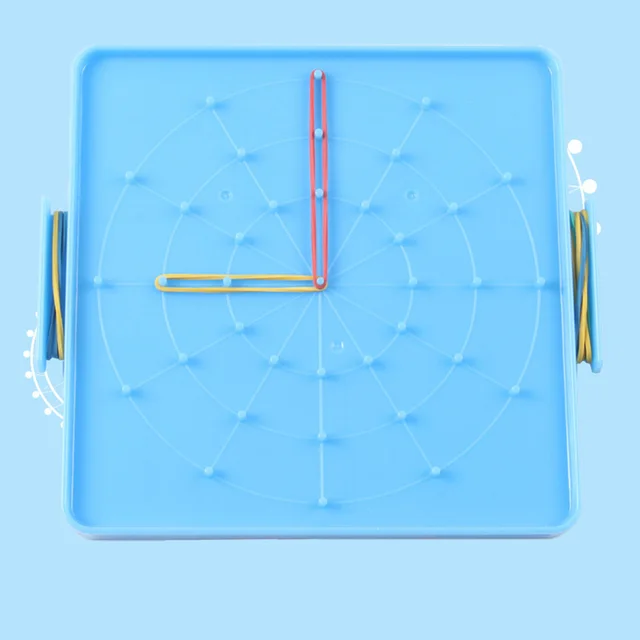 16x16cm Double Sided Geoboard Nails Peg Board Rubber Bands Plate Primary Mathematic Geometry Cognition for Kids Early Education 5