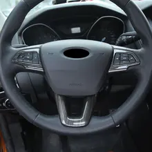 Zlord 3 шт. для Ford Kuga ESCAPE Ecosport аксессуары Руль хромированной отделкой пайетками крышка Стикеры