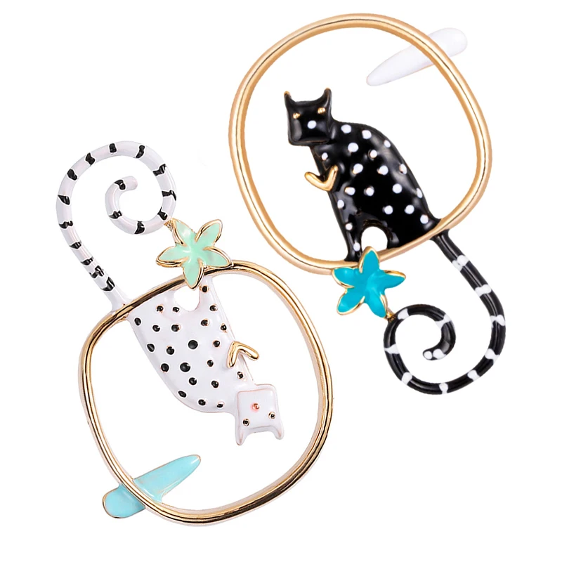 HOT Fashion Enamel Cartoon Cat Brooch Pin For Women And Men Bag Clothes Scarf Decor Ornament Jewelry Gift