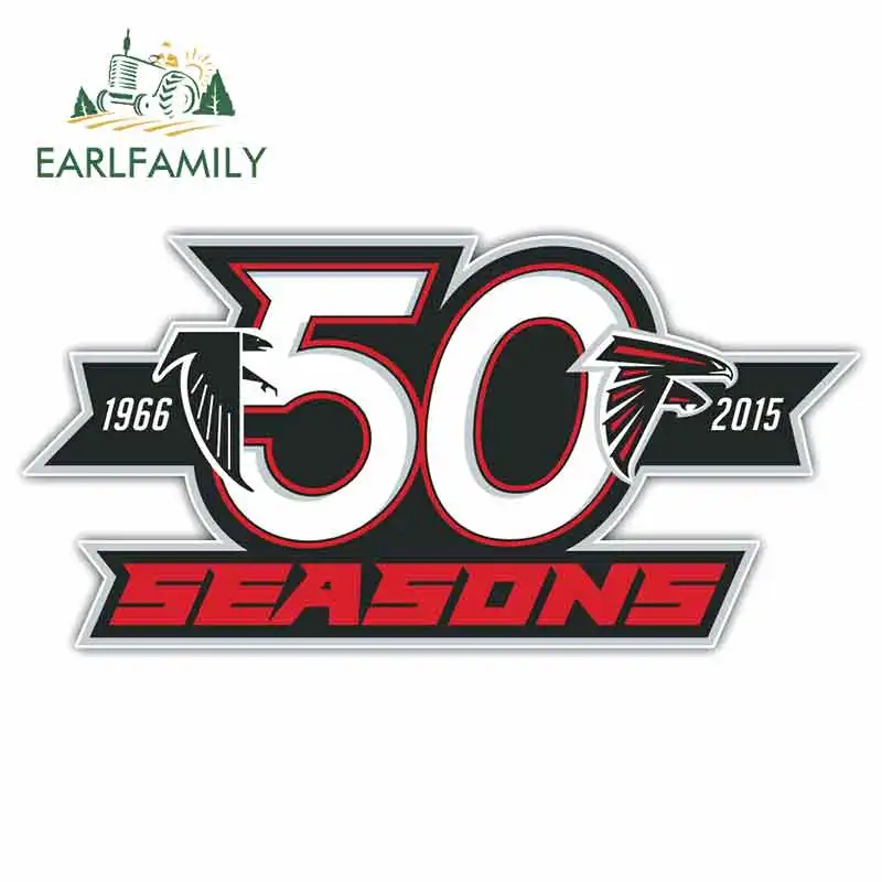 EARLFAMILY 13 см x 6,4 см для Atlanta Falcons виниловая наклейка Солнцезащитная Водонепроницаемая персональная Автомобильная декоративные Стикеры для автомобилей