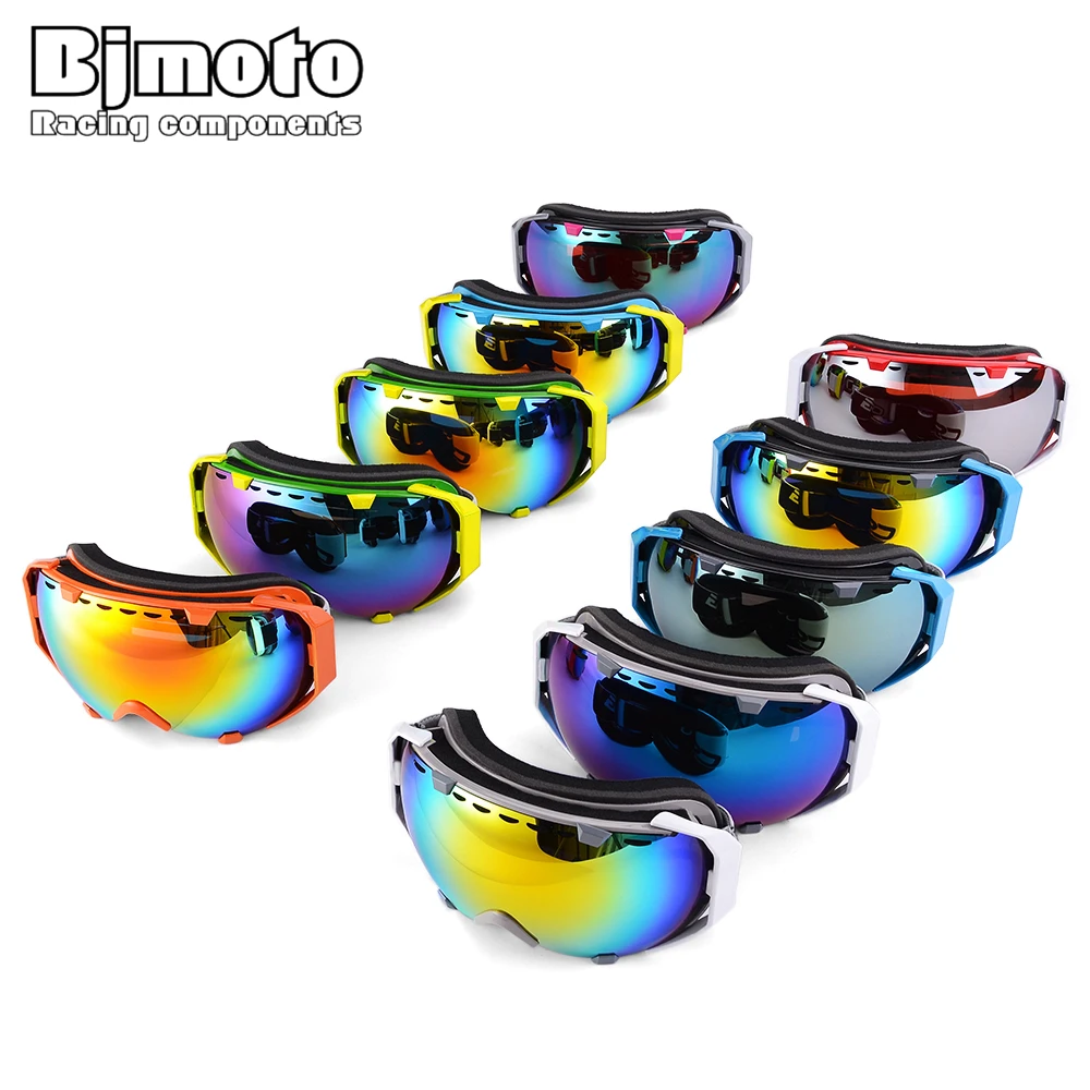 BJMOTO лыжные очки для сноуборда для женщин и мужчин лыжные очки маска UV400 защита от снега очки для взрослых двойные сферические зеркальные очки