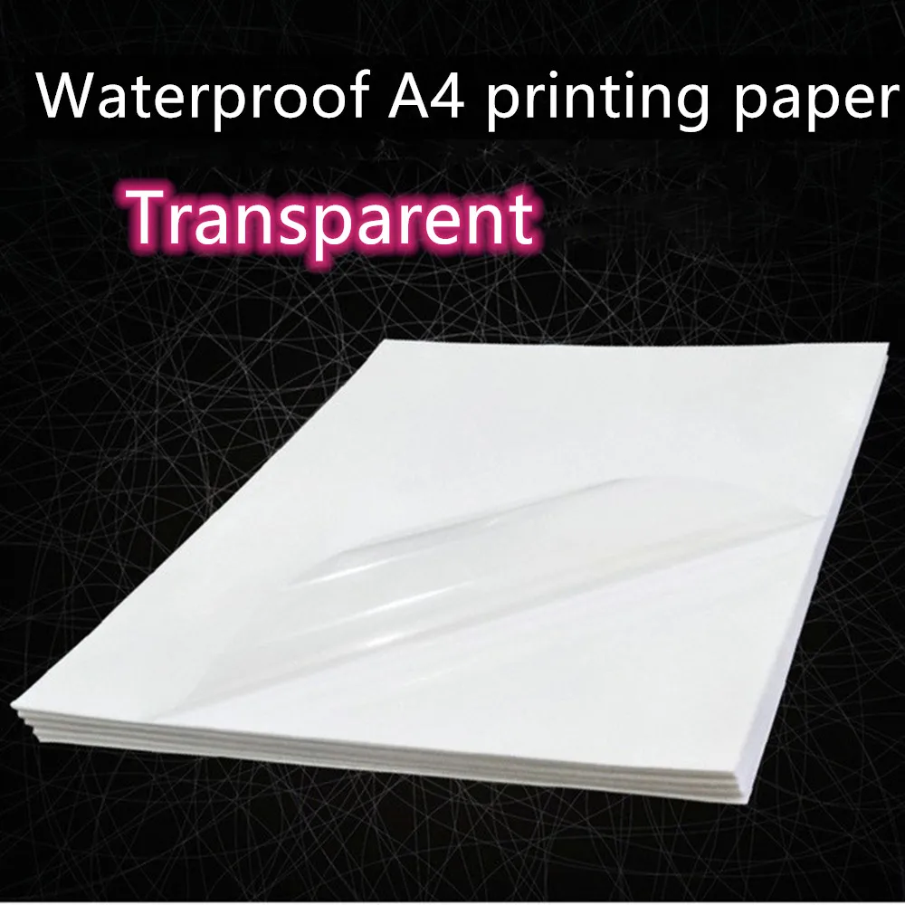 50 Sheets Waterproof Printing Paper Transparent Printing Paper A4 Laser Inkjet Printer Paper White Self Adhesive Sticker Label Stickers Aliexpress