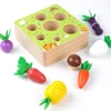 Bloque de madera tirando zanahoria juego chico s juguete de Montessori bloques de la cognición capacidad Alpinia juguete interactivo juguete para regalo para chico ► Foto 2/6