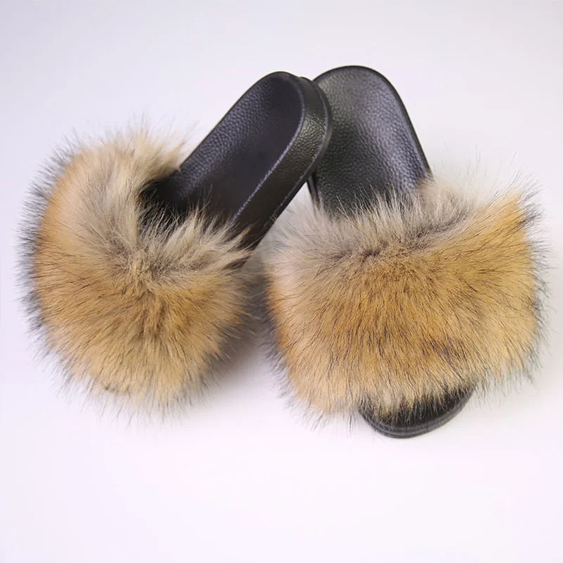 MCCKLE-Осенняя обувь; женские тапочки на плоской подошве; модные милые плюшевые тапочки с открытым носком; теплая меховая женская повседневная обувь размера плюс - Цвет: Хаки