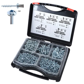 

552pcs/box Carbon Steel Screws Fine Coarse Self Tapping Screws Sq2 Screw Driver Strong Corrosion Resistance Anti-Rust Screws