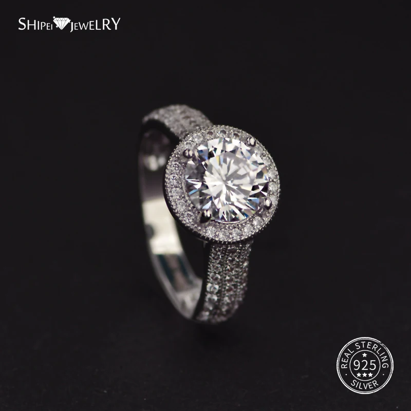 Shipei 1.4ct серебряное 925 созданное муассанитное кольцо для женщин из ...
