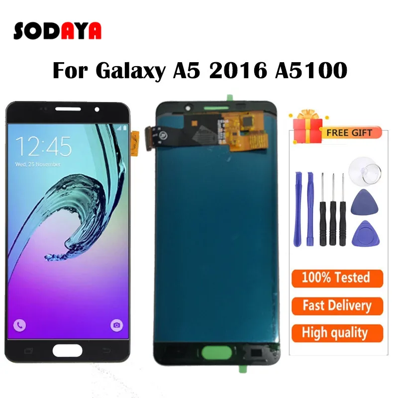 ЖК дисплей для Samsung Galaxy A5 2016 A510 A510F A510M A510FD A5100 с сенсорным экраном и дигитайзером в