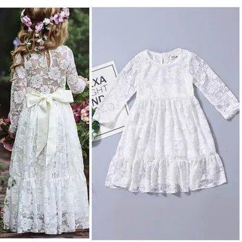 

kids girls princess lace baby christening baptism wedding formal birthday party gown kids girls bridesmaid photo shooting dress