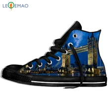 Уличная прогулочная обувь забавная Мужская футболка с рисунком Тауэрский мост Лондон унисекс спортивные ботинки для девушек удобные студенческие кроссовки на шнуровке