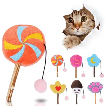 

Funny Pet Cat Toys Natural Mint Ball Cat Catnip Toy Stick Kitten Snack Food Toy Clean Teeth Rod Wood Scorpio Lollipop