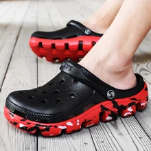 Crocse Crocks/мужские сандалии для бассейна; летняя Уличная обувь для пляжа; мужские садовые Сабо без застежек; Повседневная водонепроницаемая обувь для душа; Crock