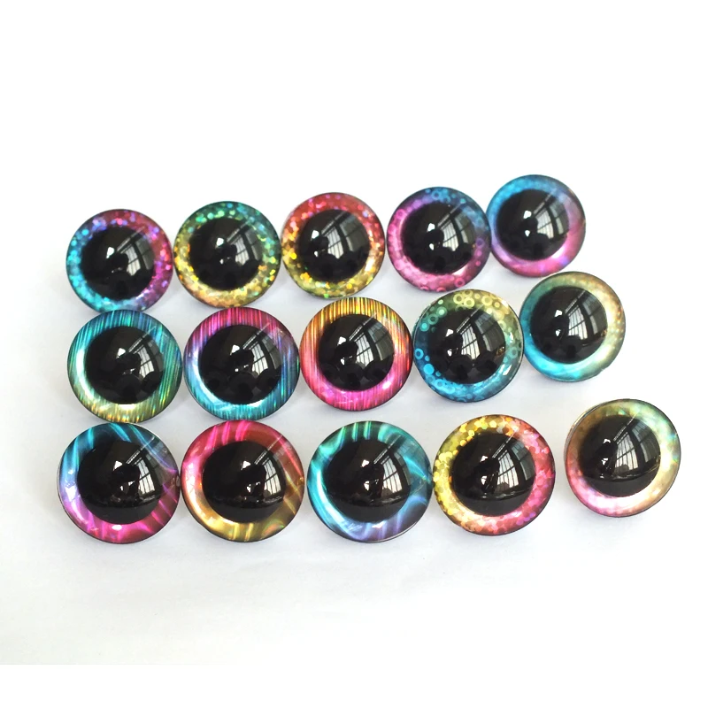 20pcs 14/16/18/20/25/30/35/40mm 3D doll eyes toy safety eyes + fabric + washer diy plush doll doll accessories plush doll accessories doll eyes doll eyewear accessories glass doll eyes doll eyelashes