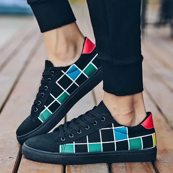 

Fashion spring and autumn men's casual low-top canvas shoes trend wild comfortable students outdoor activities men‘s shoes