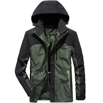 

New Men's Casual Waterproof Jacket 2019 Spring Autumn Windbreaker Sportswear Bomber Jacket Male Hooded Coat Clothing HX088