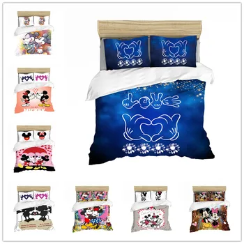

Disney Minnie Mickey Bedding Set Queen King Size Bed Set Children Boy Girl Duvet Cover Pillow Cases Comforter Bedding Sets