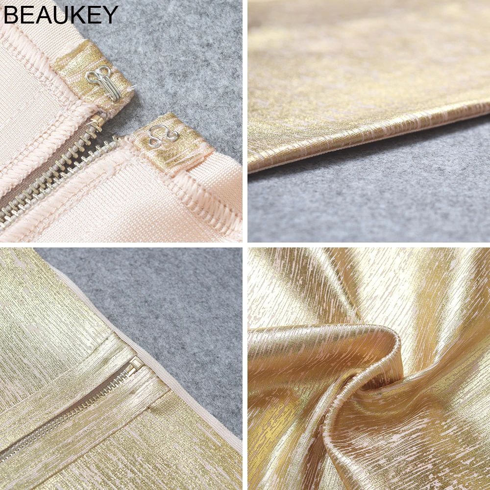 BEAUKEY металлическое золотистое серебристое на тонких бретельках с V образным