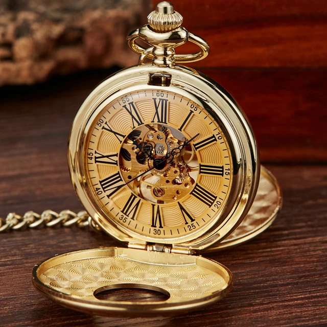 Reloj de bolsillo vintage mecánico automático, reloj de bolsillo retro con  tapa abatible, para estudiantes masculinos y femeninos, collar tallado