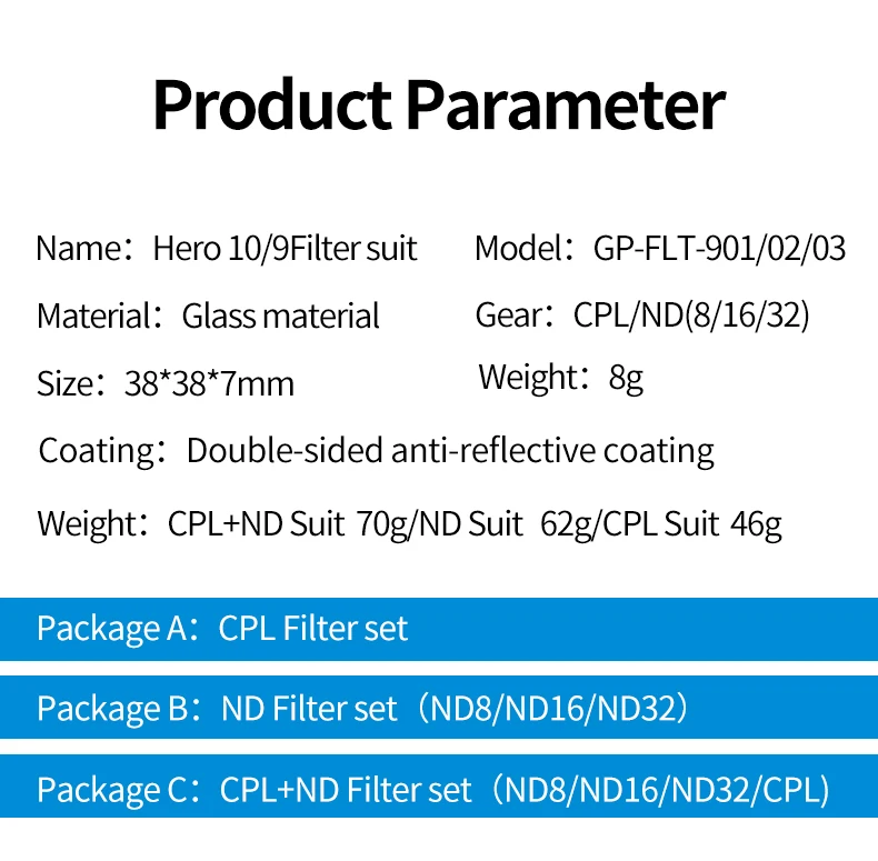 TELESIN 4 Packs ND8 ND16 ND32 CPL Lens Filter Set for Gopro Hero 10 9 Black Action Camera Accessories ND CPL Alloy Frame Lens TELESIN 4 Packs ND8 ND16 ND32 CPL Lens Filter Set for Gopro Hero 10 9 Black Action Camera Accessories ND CPL Alloy Frame Lens