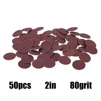 

50PCS Sanding Discs 80 Grit Roll Lock Sanding Discs Abrasive Pads Sandpaper Set 2 Inch / 50 MM Abrasive Tools